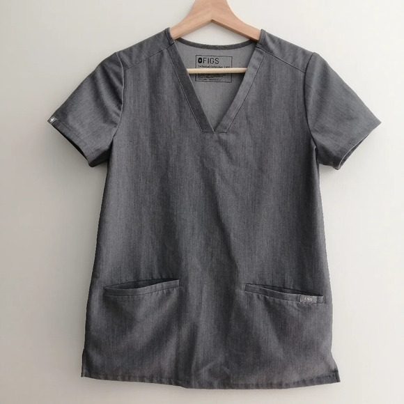 Figs Casma Three-Pocket Scrub Top Graphite Gray XXS - Picture 3 of 16